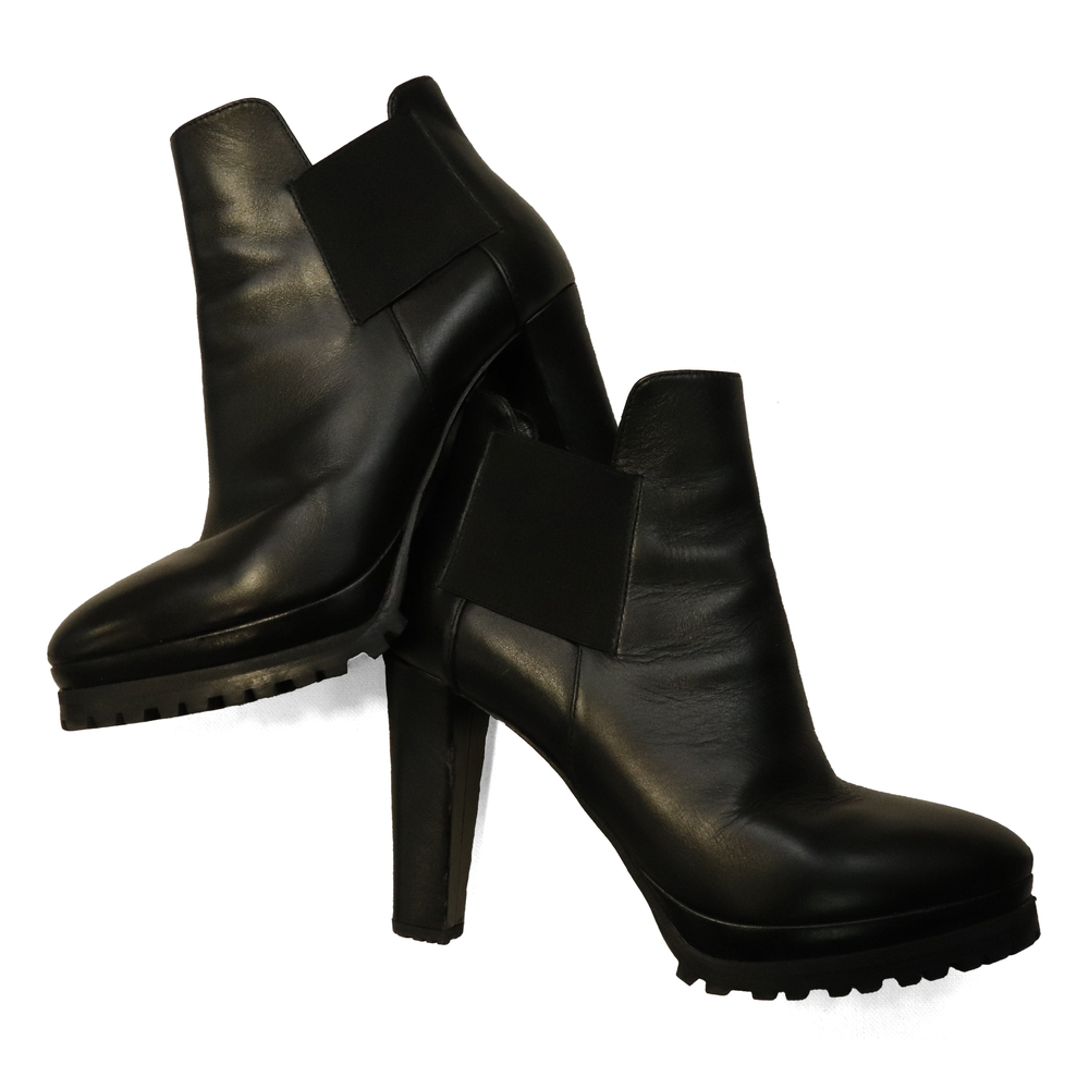 Vintage AllSaints Leather Lug Sole Ankle Boots Size 38